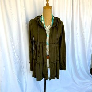 Lightweight olive jacket with hood